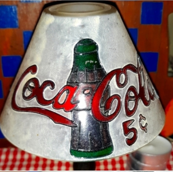 ❤COCA COLA FROSTED STAINED GLASS TEA LITE LAMP❤ - Picture 8 of 13